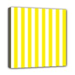Vertical Stripes - White and Canary Yellow Mini Canvas 8  x 8  (Stretched)