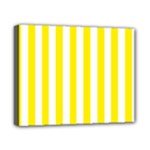 Vertical Stripes - White and Canary Yellow Canvas 10  x 8  (Stretched)