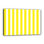 Vertical Stripes - White and Canary Yellow Canvas 18  x 12  (Stretched)