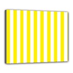 Vertical Stripes - White and Canary Yellow Canvas 20  x 16  (Stretched)