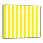 Vertical Stripes - White and Canary Yellow Canvas 24  x 20  (Stretched)