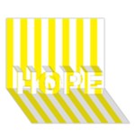 Vertical Stripes - White and Canary Yellow HOPE 3D Greeting Card (7x5)