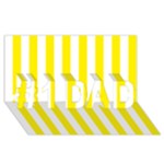Vertical Stripes - White and Canary Yellow #1 DAD 3D Greeting Card (8x4)