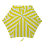 Vertical Stripes - White and Canary Yellow Mini Umbrella