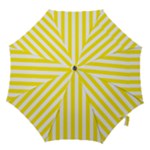 Vertical Stripes - White and Canary Yellow Hook Handle Umbrella (Medium)
