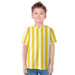 Vertical Stripes - White and Gold Yellow Kid s Cotton Tee