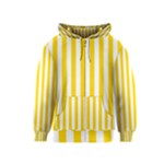 Vertical Stripes - White and Gold Yellow Kid s Zipper Hoodie