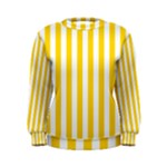 Vertical Stripes - White and Gold Yellow Women s Sweatshirt
