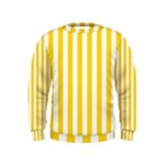 Vertical Stripes - White and Gold Yellow Kid s Sweatshirt