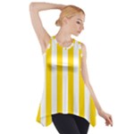Vertical Stripes - White and Gold Yellow Side Drop Tank Tunic