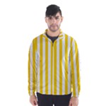 Vertical Stripes - White and Gold Yellow Wind Breaker (Men)