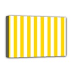 Vertical Stripes - White and Gold Yellow Deluxe Canvas 18  x 12  (Stretched)