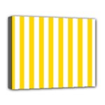Vertical Stripes - White and Gold Yellow Deluxe Canvas 20  x 16  (Stretched)