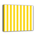 Vertical Stripes - White and Gold Yellow Deluxe Canvas 24  x 20  (Stretched)