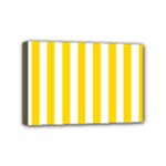 Vertical Stripes - White and Gold Yellow Mini Canvas 6  x 4  (Stretched)