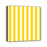 Vertical Stripes - White and Gold Yellow Mini Canvas 6  x 6  (Stretched)