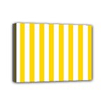 Vertical Stripes - White and Gold Yellow Mini Canvas 7  x 5  (Stretched)