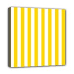 Vertical Stripes - White and Gold Yellow Mini Canvas 8  x 8  (Stretched)