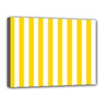 Vertical Stripes - White and Gold Yellow Canvas 16  x 12  (Stretched)