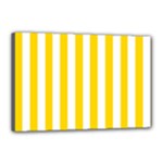 Vertical Stripes - White and Gold Yellow Canvas 18  x 12  (Stretched)