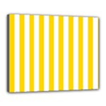 Vertical Stripes - White and Gold Yellow Canvas 20  x 16  (Stretched)