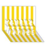 Vertical Stripes - White and Gold Yellow YOU ARE INVITED 3D Greeting Card (7x5)