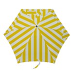 Vertical Stripes - White and Gold Yellow Mini Umbrella