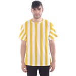 Vertical Stripes - White and Banana Yellow Men s Sport Mesh Tee