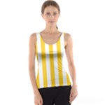 Vertical Stripes - White and Banana Yellow Tank Top