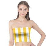 Vertical Stripes - White and Banana Yellow Tube Top