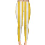 Vertical Stripes - White and Banana Yellow Women s Leggings