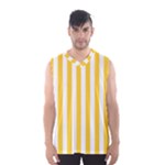 Vertical Stripes - White and Banana Yellow Men s Basketball Tank Top