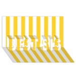 Vertical Stripes - White and Banana Yellow BEST SIS 3D Greeting Card (8x4)