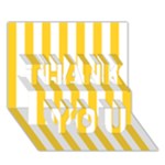 Vertical Stripes - White and Banana Yellow THANK YOU 3D Greeting Card (7x5)