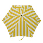 Vertical Stripes - White and Banana Yellow Mini Umbrella