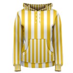 Vertical Stripes - White and Deep Lemon Yellow Women s Pullover Hoodie