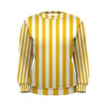 Vertical Stripes - White and Deep Lemon Yellow Women s Sweatshirt