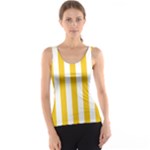 Vertical Stripes - White and Deep Lemon Yellow Tank Top