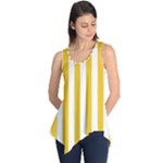 Vertical Stripes - White and Deep Lemon Yellow Sleeveless Tunic