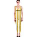 Vertical Stripes - White and Deep Lemon Yellow OnePiece Catsuit