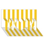 Vertical Stripes - White and Deep Lemon Yellow MOM 3D Greeting Card (8x4)