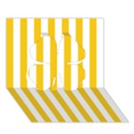 Vertical Stripes - White and Deep Lemon Yellow Clover 3D Greeting Card (7x5)