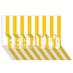 Vertical Stripes - White and Deep Lemon Yellow BEST BRO 3D Greeting Card (8x4)