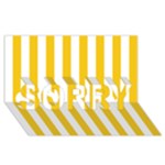 Vertical Stripes - White and Deep Lemon Yellow SORRY 3D Greeting Card (8x4)