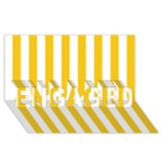Vertical Stripes - White and Deep Lemon Yellow ENGAGED 3D Greeting Card (8x4)