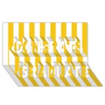 Vertical Stripes - White and Deep Lemon Yellow Congrats Graduate 3D Greeting Card (8x4)