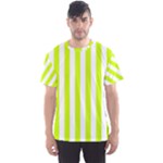 Vertical Stripes - White and Fluorescent Yellow Men s Sport Mesh Tee
