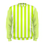 Vertical Stripes - White and Fluorescent Yellow Men s Sweatshirt