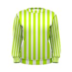 Vertical Stripes - White and Fluorescent Yellow Women s Sweatshirt