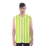 Vertical Stripes - White and Fluorescent Yellow Men s Basketball Tank Top